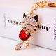 thumbnail image 1 of Llavero creativo con forma de gato de la suerte con incrustaciones de diamantes, accesorio para bolso de mujer, llavero con colgante de metal de gatito, regalo pequeño, 1 of 6