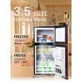 thumbnail image 5 of KRIB BLING 3.5 Cu.ft Mini Fridge with 7 Level Thermostat, Compact Refrigerator with Freezer on Top, Ideal for Dorm, Office, Wood, 5 of 8