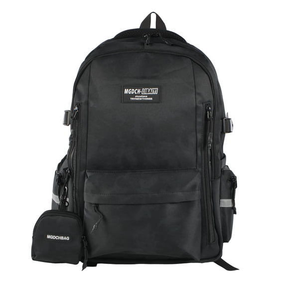 Forest Myth Unisex Backpack, Water Resistant Ergonomic College School Bag with Back Support, Lightweight Travel Backpack - Black