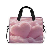 16" Laptop Tote Bag Laptop Sleeve Case Computer Briefcase for Work & Travel Fluffy Pink Heart-shaped