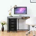 thumbnail image 2 of Gymax Rolling File Cabinet Heavy Duty Mobile Storage Filing Cabinet w/ 4 Drawers Black, 2 of 9