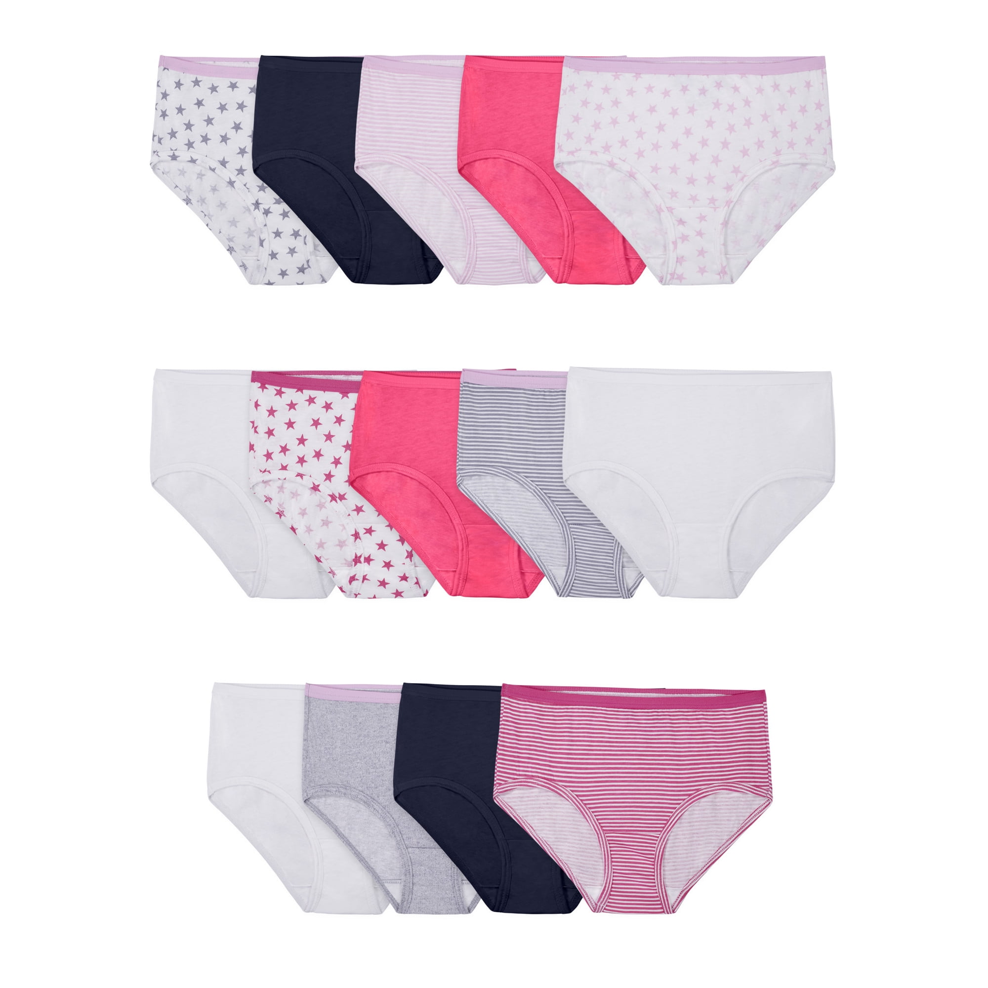 Fruit of the Loom Girls' Eversoft Brief Underwear, 14 Pack, Sizes 4-16