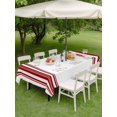 thumbnail image 3 of Outdoor Tablecloth with Umbrella Hole & Zipper, Red Striped Rectangle Tablecloth 60x84 Inch, Modern Farmhouse Stripes Patio Table Cover Waterproof Table Cloth for Picnic/Party, 3 of 7