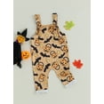 thumbnail image 4 of Infant Baby Boy Girl Halloween Clothes Pumpkin Ghost Suspender Pants Sleeveless Tie Overalls Jumpsuit One Piece Outfits, 4 of 8