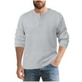 thumbnail image 2 of Zylanna Men's Long Sleeve T-Shirts, Solid Color Homewear Loose Crew Neck Casual Tops for Men Gray, 2 of 9