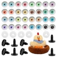 thumbnail image 2 of 16pairs 13.5mm Round Pupil Animal Eyes With Plastic Base & Washers Glass Flat Back Cat Eye Dragon Eye for Doll Making Teddy Bear Plush Toys Accessories, 2 of 5
