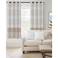 thumbnail image 2 of Brown Stripe Blackout Curtains 54 Inches Long for Bedroom, Modern Rustic Horizontal Brown Striped Thermal Insulated Room Darkening Black Out Window Curtain Panels Grommet Drapes for Living Room, 2 of 8