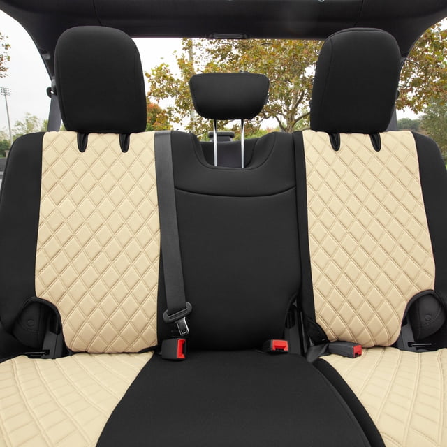 FH Group Neoprene Custom Soft Fit Seat Covers for 2018-2021 Jeep Wrangler JL 4DR Rear Set