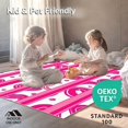 thumbnail image 4 of ODIKA 4'x6' Machine Washable Non-Slip Area Rug, Contemporary Lipstick Stripe with Delicate Spot Overlays and Curved High Traffic Rug, Pink, 330231, 4 of 5