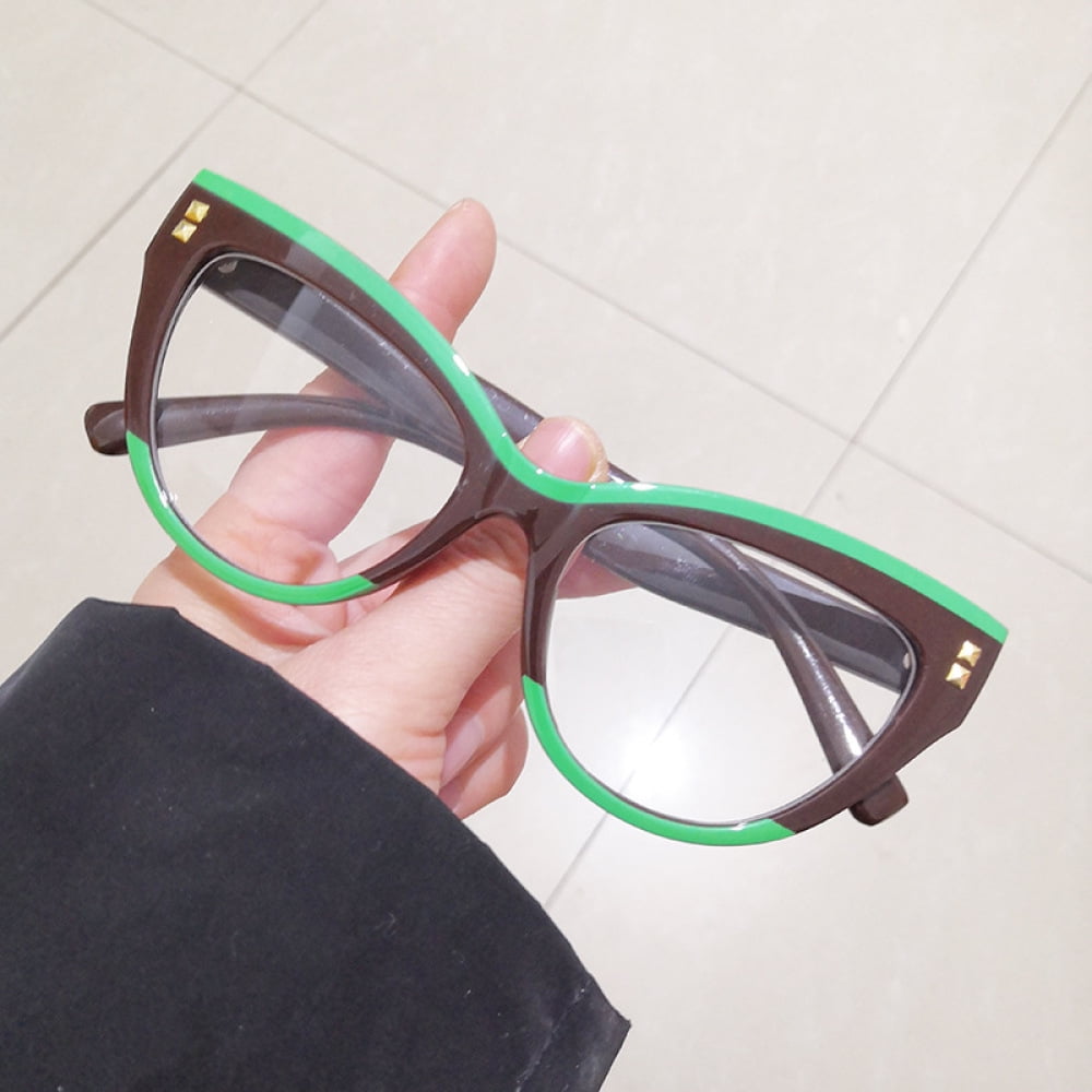 Women Cat Eye Anti-blue Light Reading Glasses 1.00 Classic Two-tone Trendy Readers +1.00
