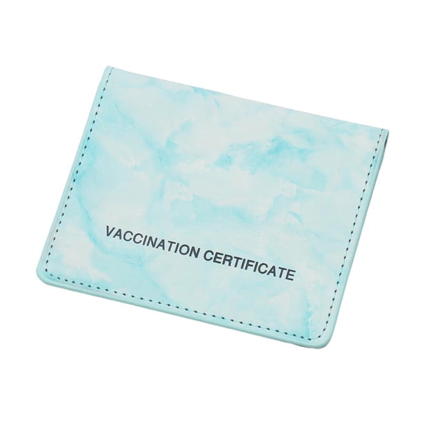 Protector de Tarjetas de Vacunación Sunnimix Cartera de Cuero Delgada Lago Azul 9.5 × 11.2cm