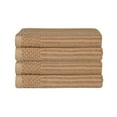 thumbnail image 3 of BNM Ribbed Heavyweight Cotton Bath Towel Set of 4, Coffee, 3 of 9