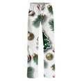 thumbnail image 4 of Women's Fashion Loose Christmas Print Casual Pants with Drawstring Elastic Waist, Comfortable Sleepwear and Loungewear Trousers for Home,Dark Green,L, 4 of 6