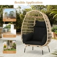 thumbnail image 6 of YRLLENSDAN Oval Patio Egg Chair Outdoor, Oversized Rattan Chairs with Cushions, Wicker Egg Chair Indoor with Armrests for Balconies, Courtyards and Gardens, Black, 6 of 7