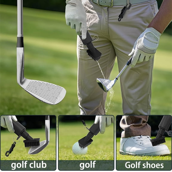 Golf Club Brush Cleaner with Clip, Easy Cleaning with Nylon Bristle, Holds 5 Ounces, Durable and Portable Golf Accessories Keeping Your Golf Clubs Clean