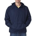 thumbnail image 3 of UltraClub Men's Quarter-Zip Hooded Pullover Pack-Away Jacket - 8925, 3 of 3