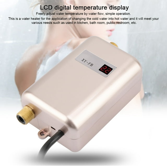 Calentador de agua instantáneo 110V 3000W Mini eléctrico sin tanque Calentador de agua caliente instantáneo Baño Cocina Lavado Unbranded JY14394-03
