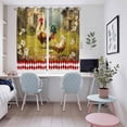 thumbnail image 5 of Farmhouse Rooster Kitchen Curtains 63 Inch Length, Vintage Rustic Plants Oil Painting Grommet Top Bedroom Living Room Curtains, Light Filtering Cafe Curtain Drapes 2 Panels Set 104''x63'', 5 of 9
