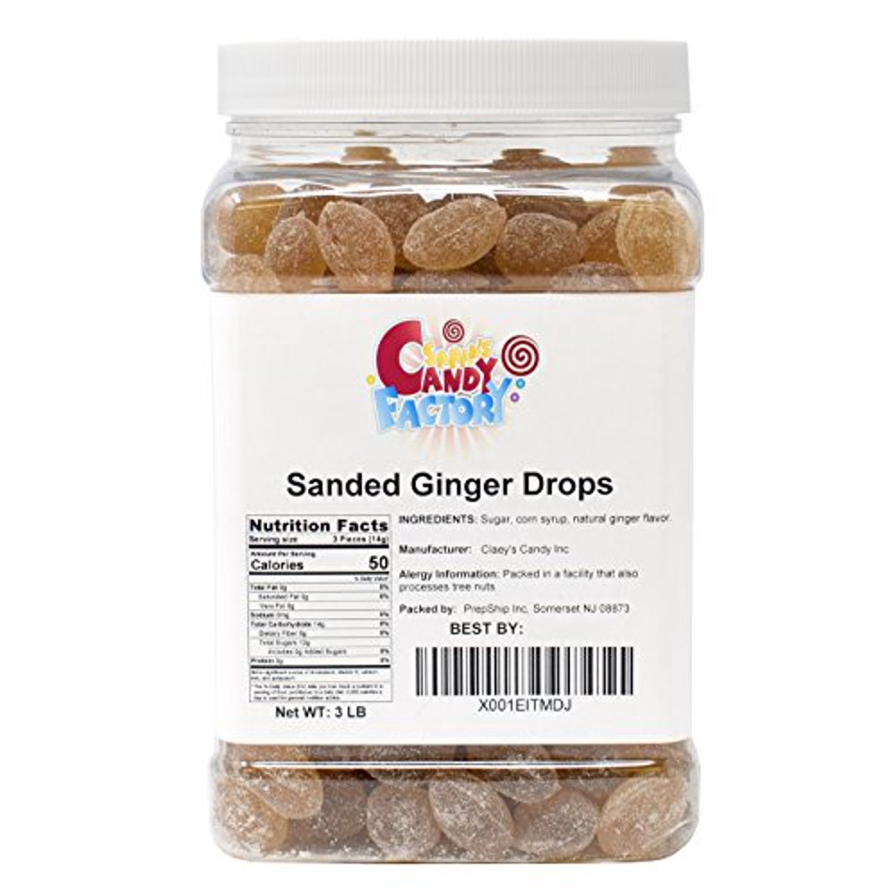 Claey's Sanded Ginger Drops in Jar, 3 Lbs