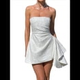 thumbnail image 1 of Vestido de Fiesta de Satén Bordado con Escote en V y Corte en A. L, 1 of 8