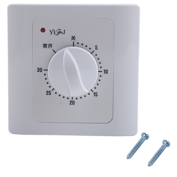 1-30 Min Countdown Timer Switch Socket, 2200W 10A Wall-Mounted Timer with LED Indicator, High-Quality Plastic Shell, Easy Install for Water Pumps, Heaters, Fans & More Household Appliances (Wire