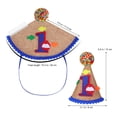 thumbnail image 2 of Sombrero de fiesta de cumpleaños para niños de 1 año, sombrero de cono con pompones para la celebración del primer cumpleaños de bebés, niños y niñas, 2 of 8