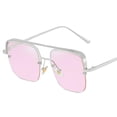 thumbnail image 1 of Gafas de sol Cuadradas Sunnimix para mujer Montura de Metal gran tamaño Protección UV Plata rosa, 1 of 4