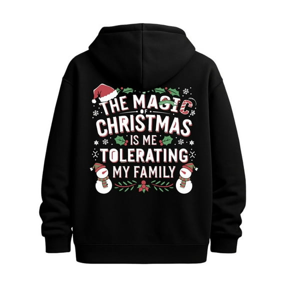 Family Christmas Magic sweatshirt Christmas men long sleeve black Perfect for Fall & Winter comfortable glitter Christmas Funny Unisex Shirt Printed tshirts