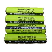1.2V NiMH AAA Rechargeable Batteries for Panasonic Cordless Phones 4-Pack