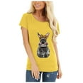thumbnail image 1 of T-shirt d'Été Grande Taille pour Femmes, Hauts d'Été pour Femmes, Col Rond, Imprimé Lapin, T-shirt de Pâques à Manches Courtes, Blouse Décontractée Ample, T-shirt à Col en V pour Femmes en Liquidation, 1 of 8