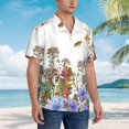 thumbnail image 3 of Honeii Herbs and Wildflowers Print Men’s Hawaiian Shirt,Classic Button-Down Short Sleeve Shirt, for Beach, Vacation, and Outdoor Activities,X-Large, 3 of 7