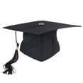thumbnail image 1 of Adjustable Adults Student Mortar Board Graduation Hat Fancy Dress Accessory (Black), 1 of 7