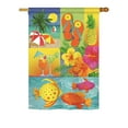 thumbnail image 2 of Breeze Decor 06067 Summer Tropical Collage 2-Sided Vertical Impression House Flag - 28 x 40 in., 2 of 2