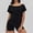 Black, variant on Olyvenn Off-The-Shoulder Tops for Women Short Sleeve Asymmetrical Neck Loose Summer Breathable Casual Athletic Gym Tops Black S