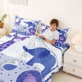thumbnail image 3 of Erosebridal Blue Lion Kids Bed Sheets, Cute Zoo Animal King Sheets, 4pcs, 3 of 5