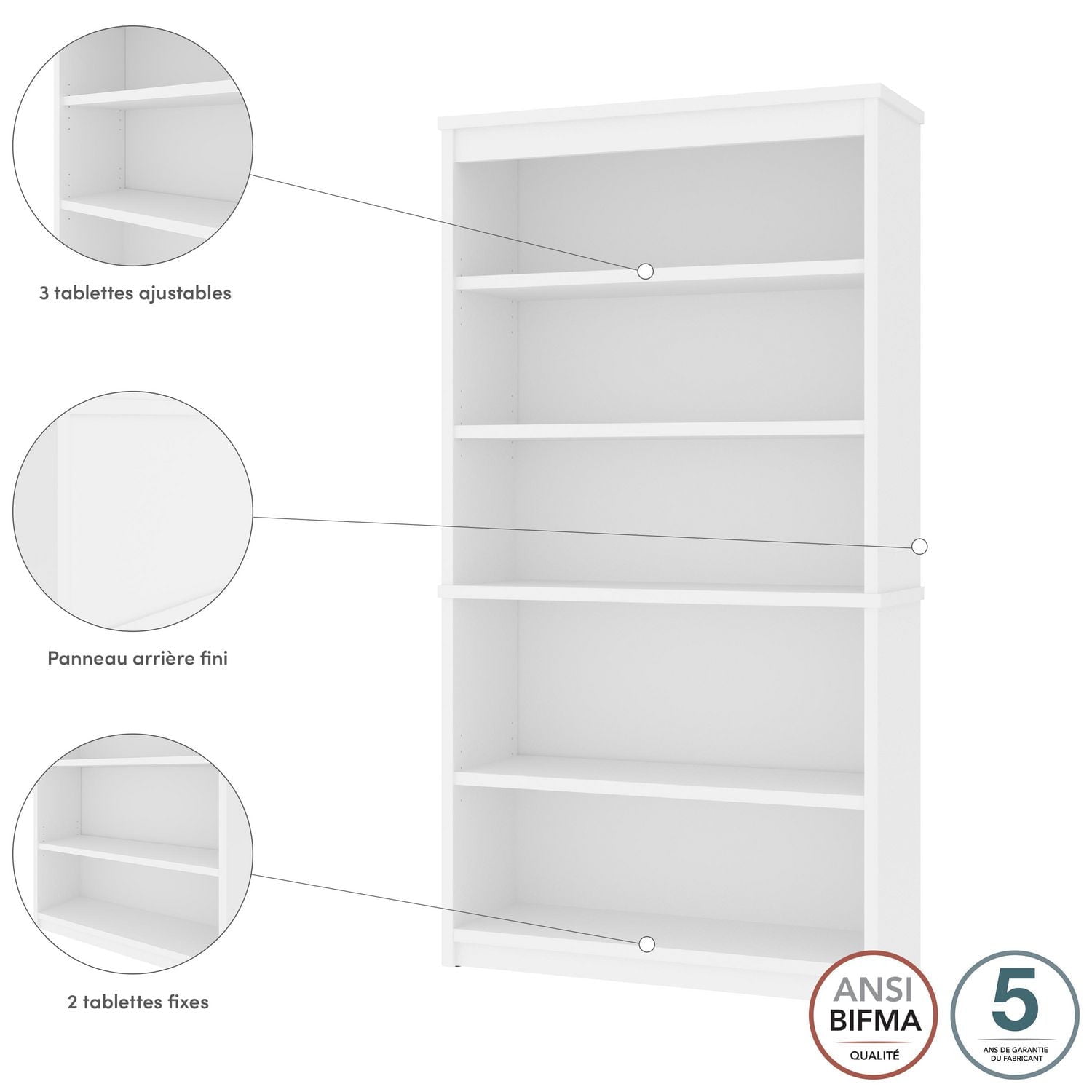 Bestar Universel 36W Bookcase in antigua