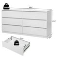 thumbnail image 4 of Tcbosik 6-Drawer Double Dresser, Modern Chest of Drawers, 55 inch Clothing Storage Organizer for Bedroom, Hallway, Living Room, White, 4 of 7