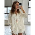 thumbnail image 1 of Jupe Mini Plissée Unie pour Femmes avec Taille Élastique pour Plage Été, 1 of 10