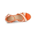 thumbnail image 4 of BLISSFUL STEP Women's Espadrille Wedge Heel Wedge Sandals Orange Flower 9, 4 of 7