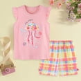thumbnail image 2 of TOWED22 Baby Toddler Sweet Summer Outfits 2 Piece Sleeveless Tank Tee and Shorts Adorable Casual Sets Clothing(Pink,5-6 Y), 2 of 8