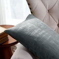 thumbnail image 3 of Home Soft Things Textured Velvet Decorative Throw Pillow Covers Soft Velvety Pillow Cases Cushion Covers, No Pillow Insert, Set of 2, - Flint Gray - 14" x 26" LUMBAR, 3 of 5