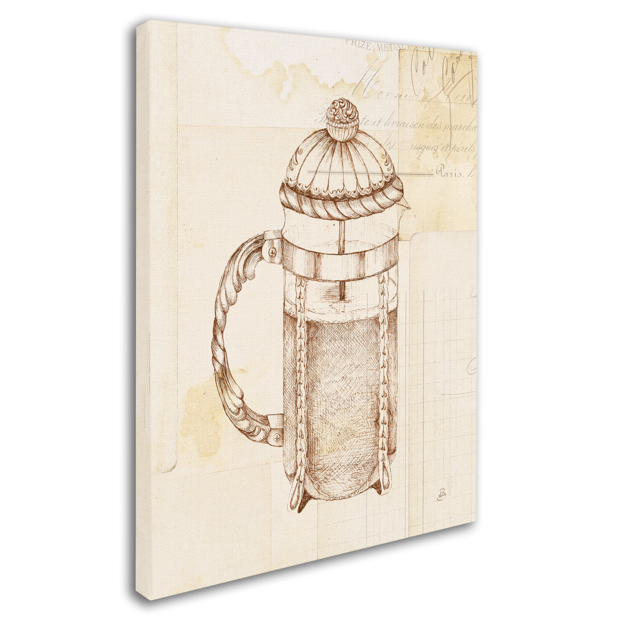 Trademark Fine Art "Authentic Coffee II" Canvas Art by Daphne Brissonnet