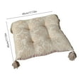 thumbnail image 3 of Beautynvta Chair Cushion with Tassels, Square Cotton Linen Floor Cushion, Super Soft Comfortable Seat Cushion for Home Kitchen Dining Room Office, 17.7''x17.7'', 3 of 6