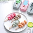 thumbnail image 3 of Ice Cream Mold with 20 Sticks Quick Release Silica Gel Bear Rabbit Shaped Popsicle Mold for Summer, 3 of 8