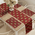 thumbnail image 2 of Ambesonne Royal Table Runner & Placemats, Nobility Sign Crown Pattern, Placemat 4 pcs + Runner 14"x90", Earth Yellow Ruby, 2 of 2