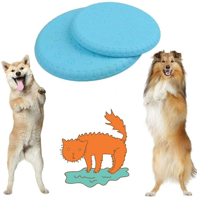 2 Pcs Frisbees pour Chien Disques Volants Doux et Naturels Jouet d'Entraînement
