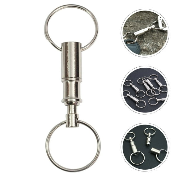 FRCOLOR 6pcs Quick Release Detachable Keychain Double Rings Pull Apart Keychain Spring Split Snap Separate Keychain Removable Keychain 8cm