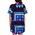 thumbnail image 3 of Lsque Geometry Dash Women's Short-Sleeved Pajama Set - 2 Piece Soft and Lightweight Sleepwear Set-Medium, 3 of 9