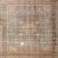 thumbnail image 1 of Ahgly Company Indoor Square Traditional Dark Gold Brown Persian Area Rugs, 7' Square, 1 of 6