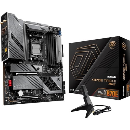 AMD X870E Taichi Lite Ryzen Socket AM5 DDR5 DIMMs 8200 256GB X870 EATX Motherboard 5G LAN M.2 USB4 WiFi7